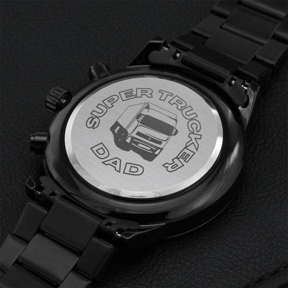 Super Trucker Dad Engraving Chronograph Watch