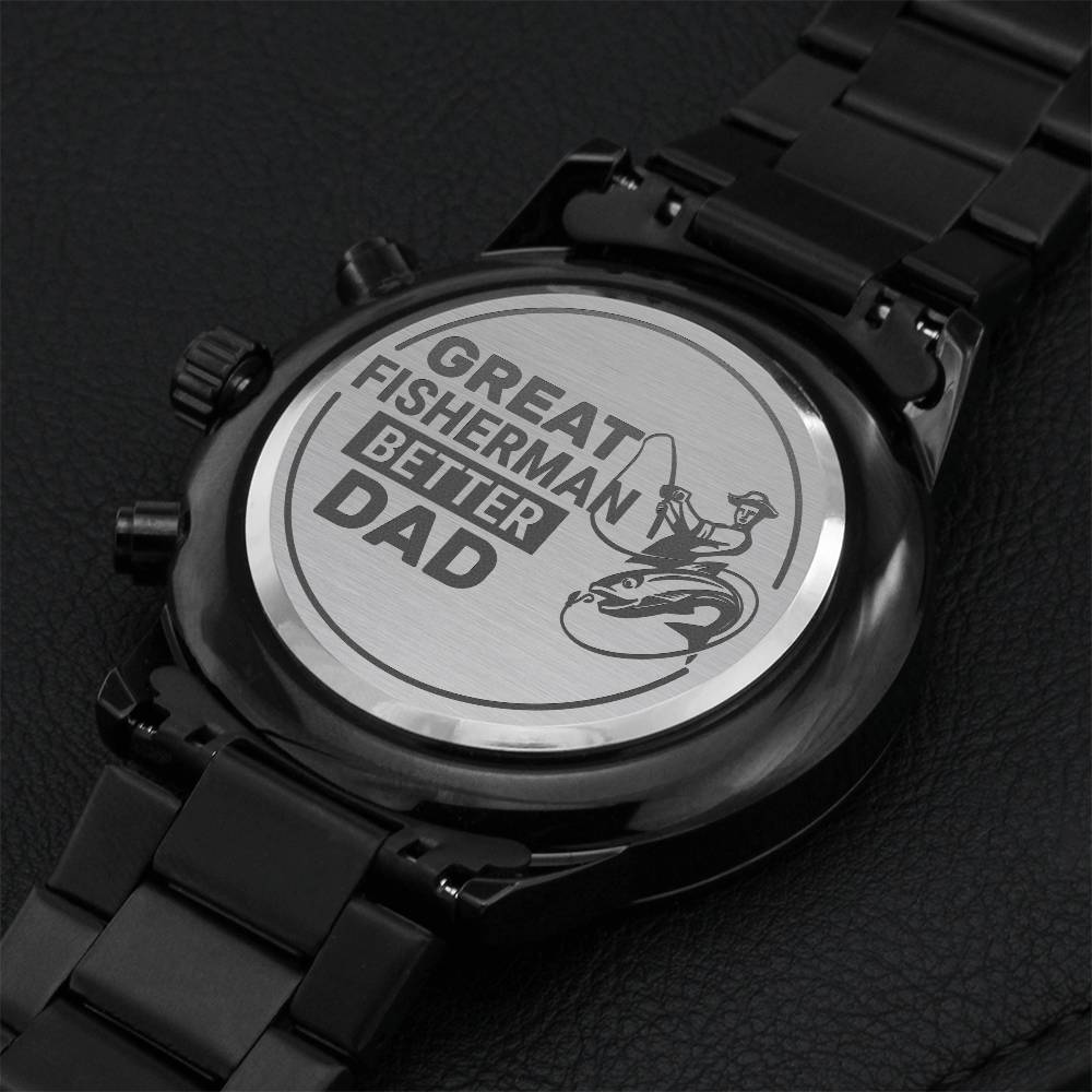 Father's Day Gifts Ideas For Fishing Dad Great Fisherman Daddy Engraving Chronograph Watch
