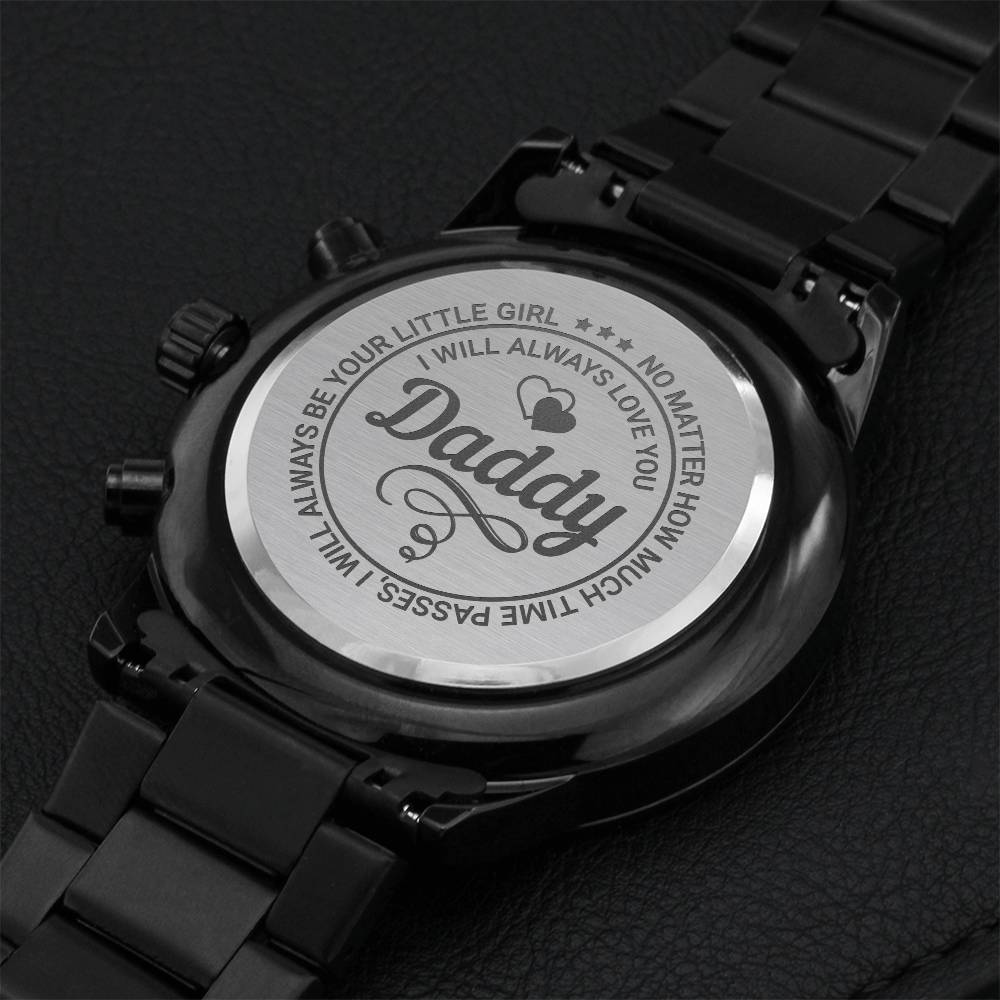 I Will Always Love You Daddy Watch Engraving Chronograph Watch