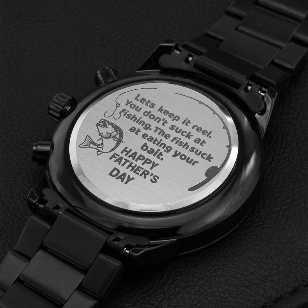 Lets Keep It Reel Watch Engraving Chronograph Watch