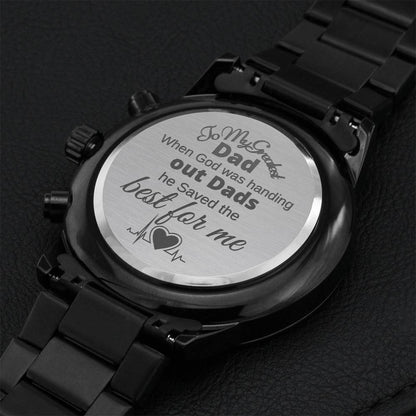 To My Greatest Dad Ever Engraving Chronograph Watch