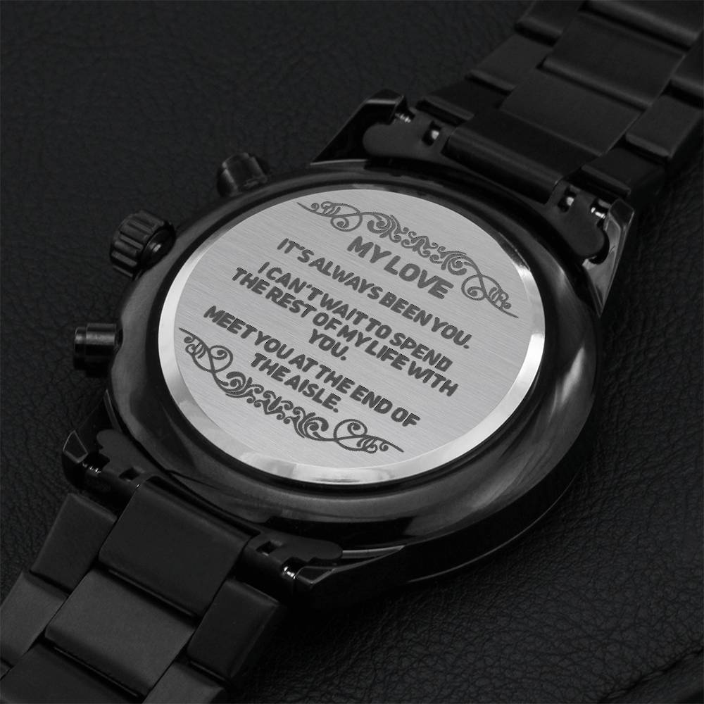 Husband-to-be Gift Watch Engraving Chronograph Watch