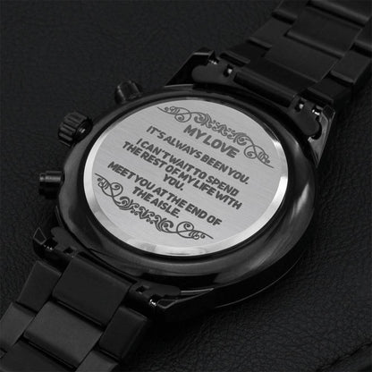 Husband-to-be Gift Watch Engraving Chronograph Watch