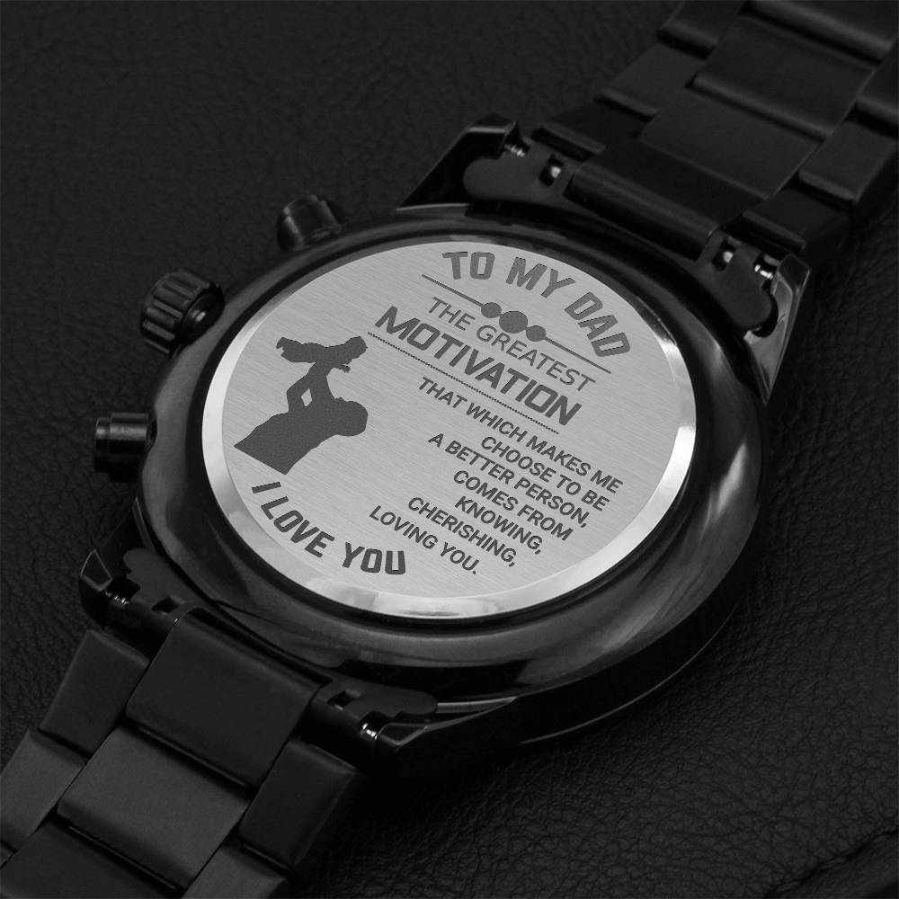 Dad My Motivation-engraved Chronograph Watch Engraving Chronograph Watch