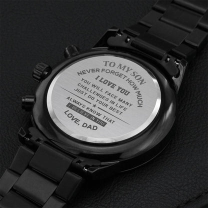 Perfect Gift For Son Engraving Chronograph Watch