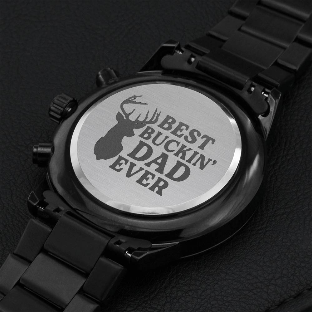 Buckin' Dad Engraving Chronograph Watch