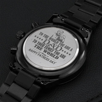 Happy Father's Day Gift For Dad Engraving Chronograph Watch