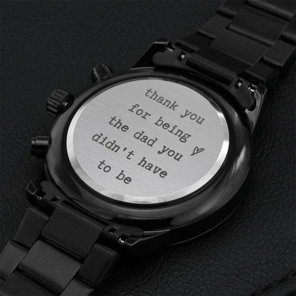 Stepdad Thank You For Being The Dad Watch Engraving Chronograph Watch