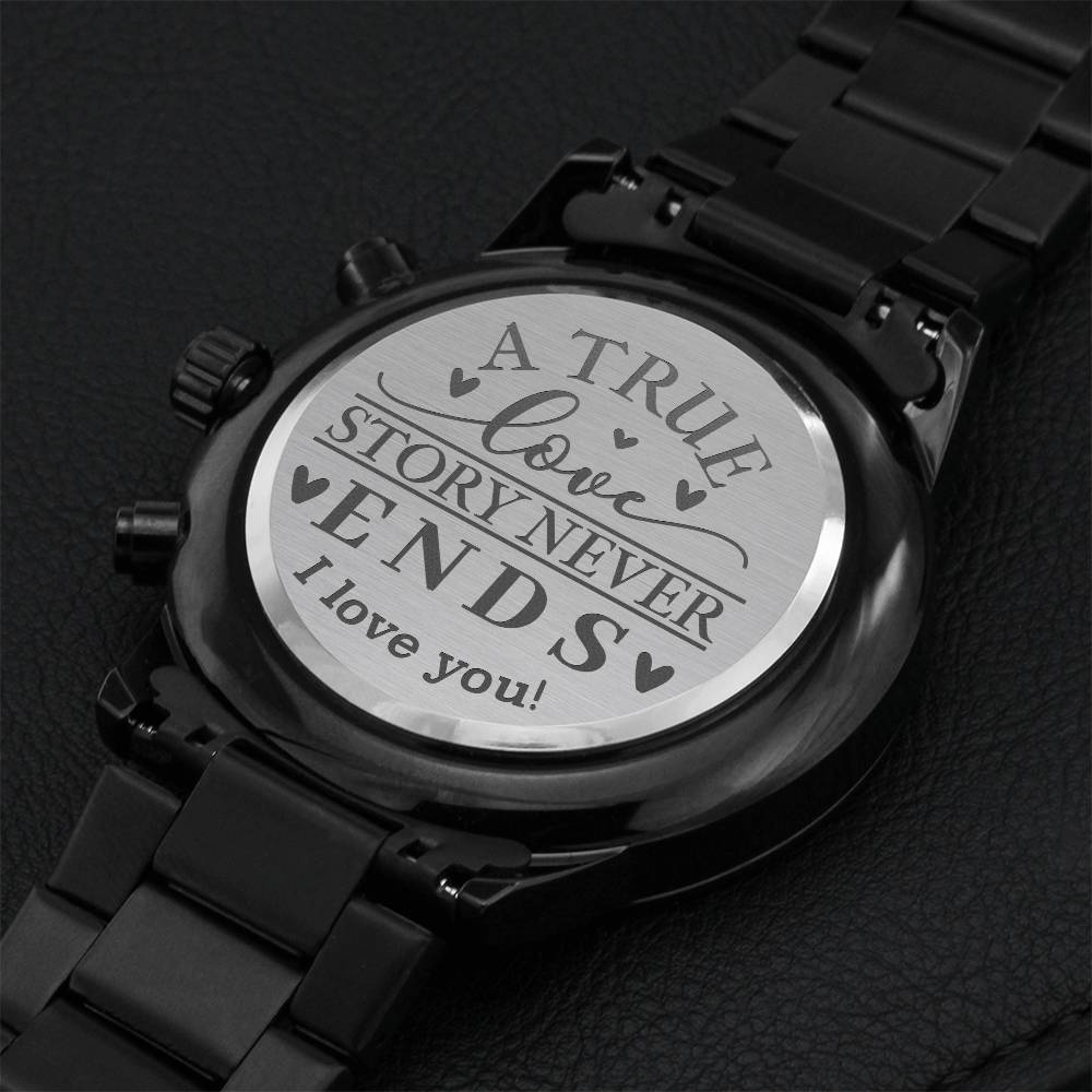 Love Story Watch Engraving Chronograph Watch