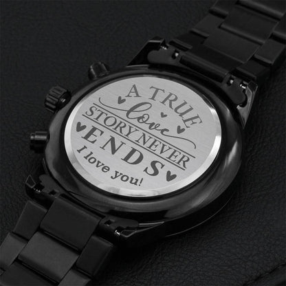 Love Story Watch Engraving Chronograph Watch