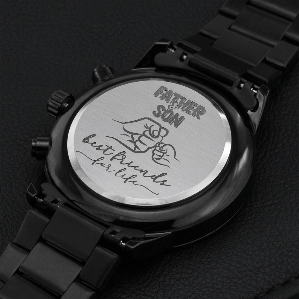 Engraved Watch Gift For Dad Father’s Day Gift For Daddy Birthday Gift For Dad Engraved Watch For Him Father Gift From Son Engraving Chronograph Watch