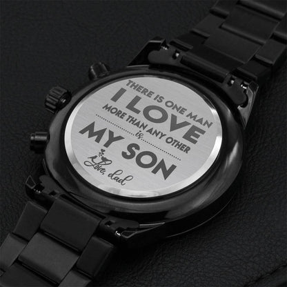 There Is One Man I Love More Than Any Other Is My Son Gift Best Gift For Son Gift From Dad Engraved Watch For Son From Dad Engraving Chronograph Watch