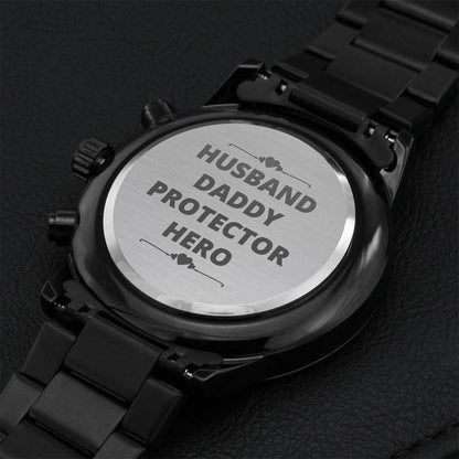 Husband Daddy Protector Hero - Chronograph Watch Engraving Chronograph Watch
