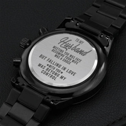 To My Husband 6 Engraving Chronograph Watch