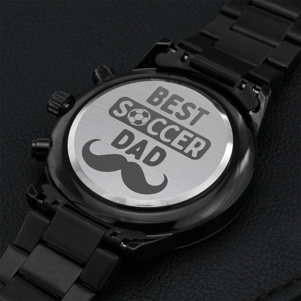 Soccer Gift Watch For Dad Engraving Chronograph Watch