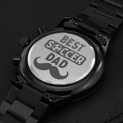 Soccer Gift Watch For Dad Engraving Chronograph Watch