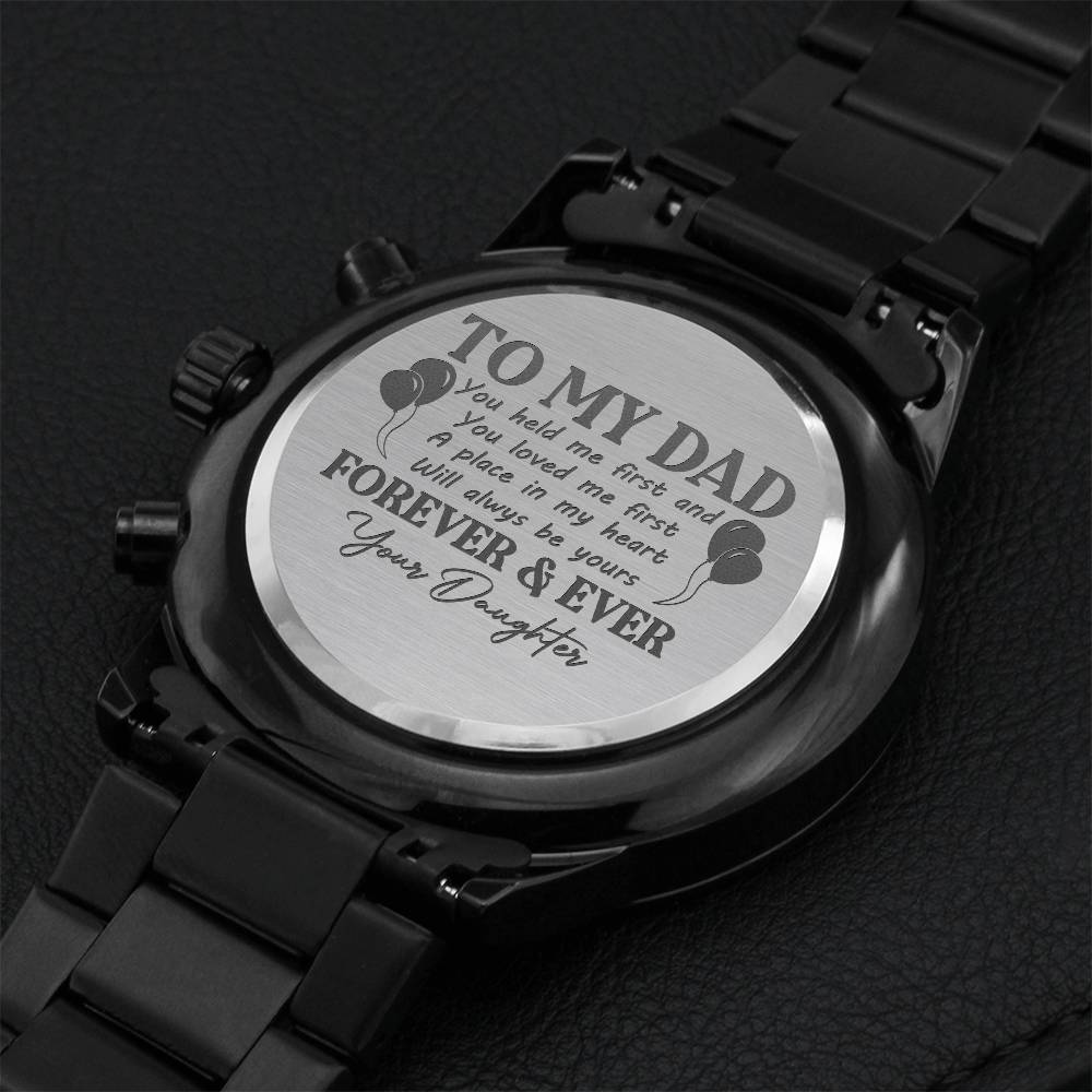 Daughter Gift Watch For Dad 1 Engraving Chronograph Watch