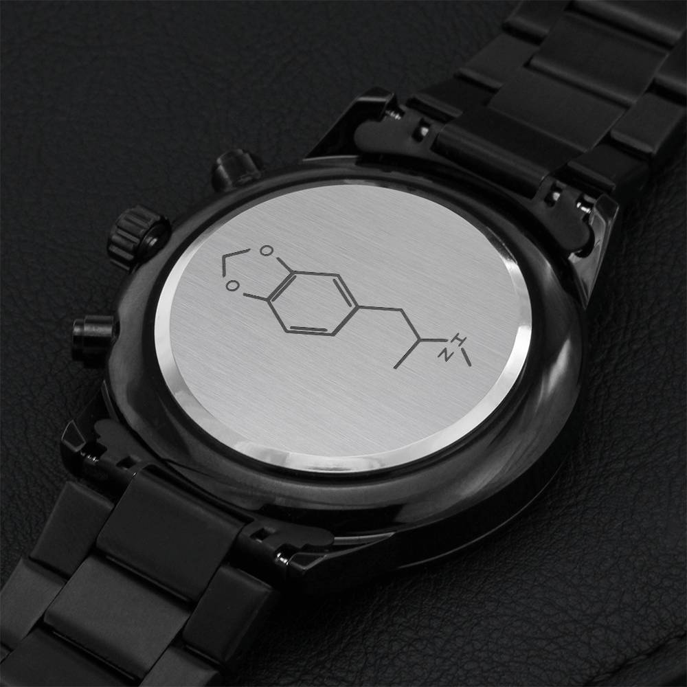 Mdma Molecule Chronograph Watch Engraving Chronograph Watch