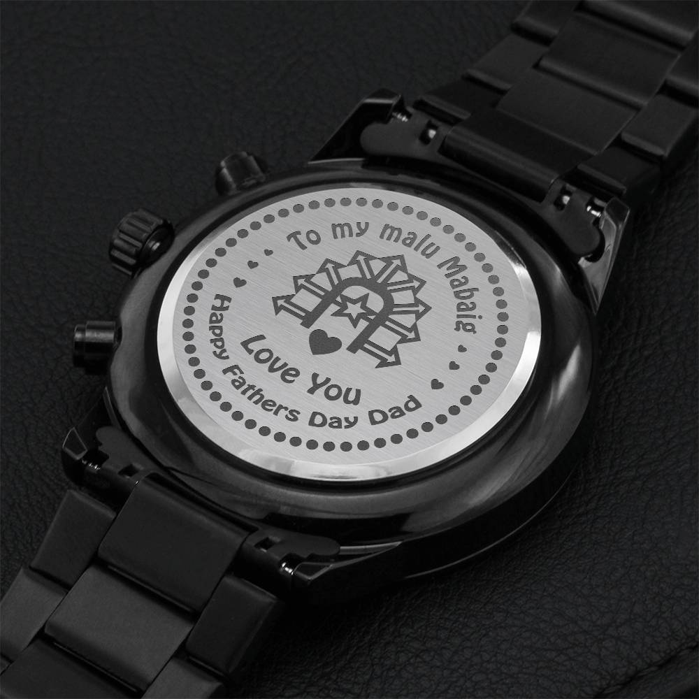 To My Malu Mabaig - Happy Fathers Day 2021 Engraving Chronograph Watch