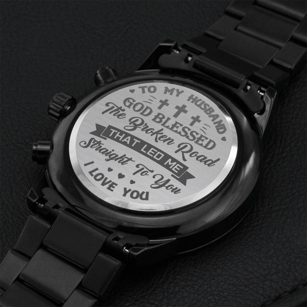 To My Husband - I Love You Engraving Chronograph Watch