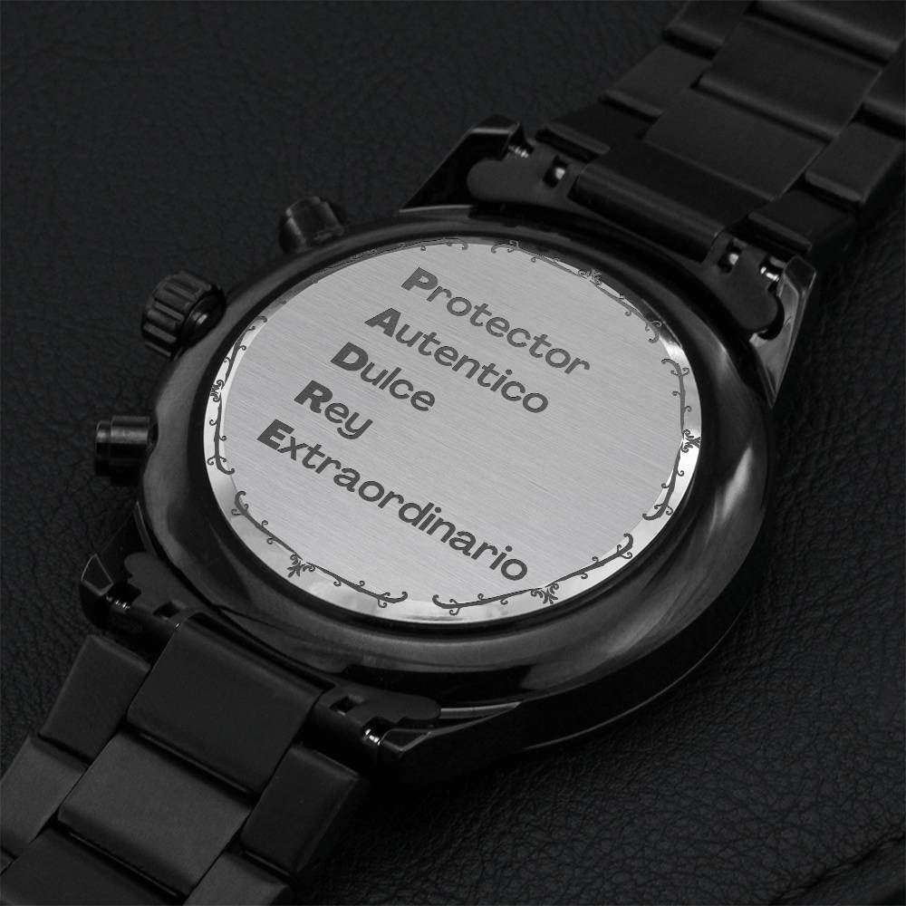 Padre Metal Watch Engraving Chronograph Watch