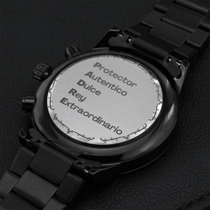 Padre Metal Watch Engraving Chronograph Watch