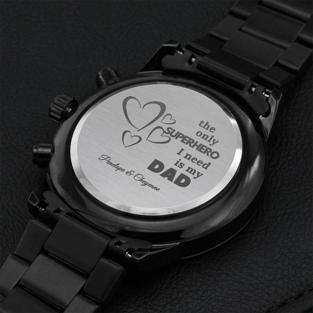 Fathers Day Keychain Gift Customize Handstamped Metal Keychain For Dad Engraving Chronograph Watch