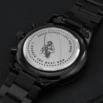 I Hooked The Best Dad Engraving Chronograph Watch