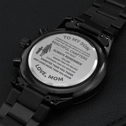 To My Son - Customize Watch Engraving Chronograph Watch