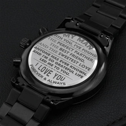 Gift For Your Man - Sweetest - Watch Engraving Chronograph Watch