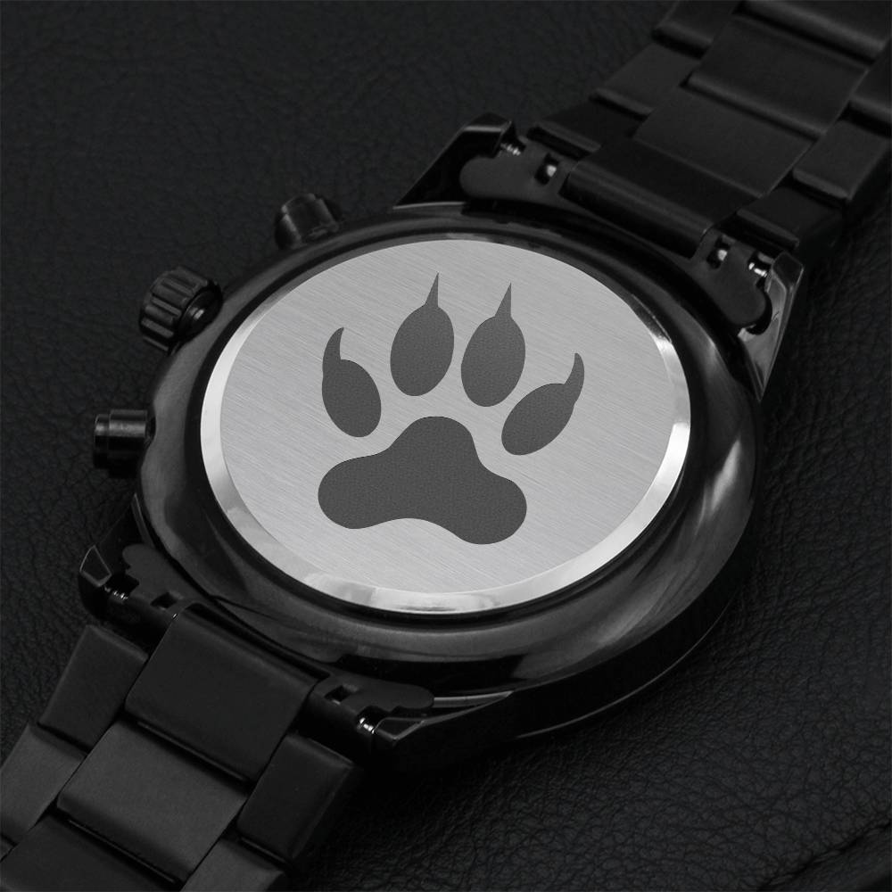Paw Print Chronograph Watch Engraving Chronograph Watch