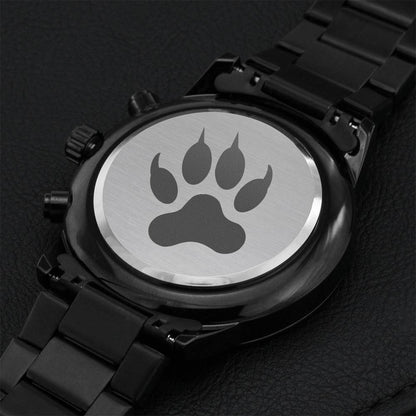 Paw Print Chronograph Watch Engraving Chronograph Watch