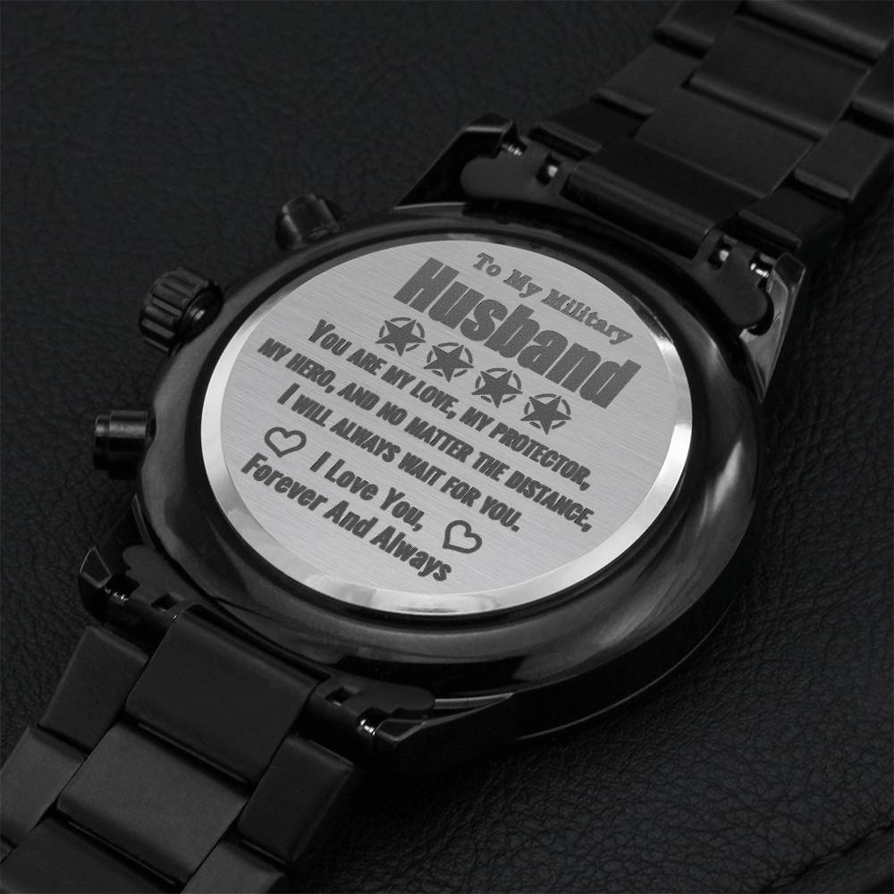 Perfect Gift For Military Husband Engraving Chronograph Watch