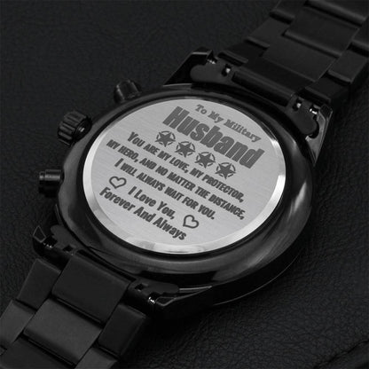 Perfect Gift For Military Husband Engraving Chronograph Watch