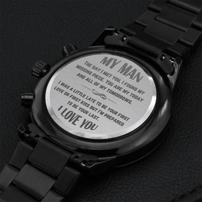 My Man Watch Engraving Chronograph Watch