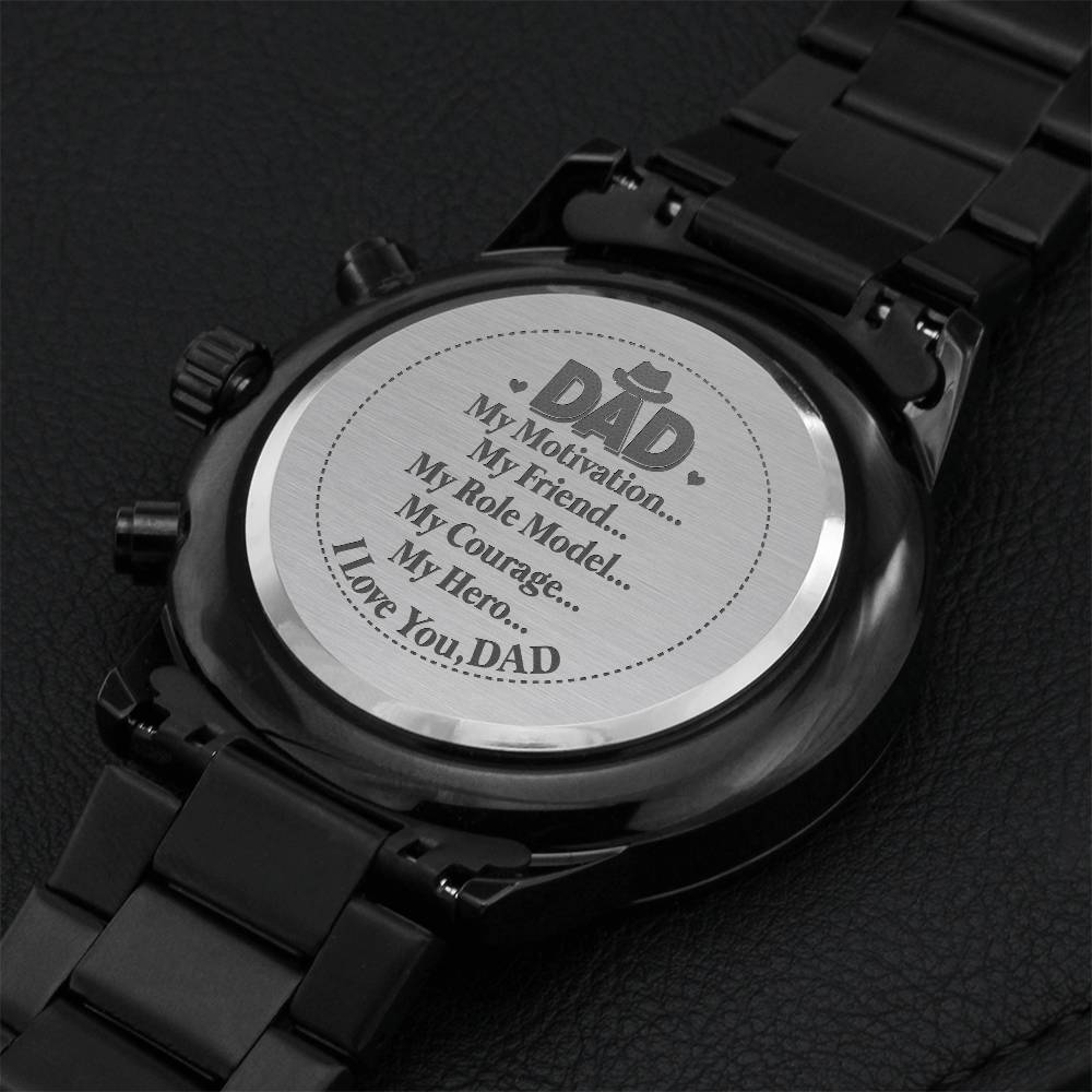 My Hero Dad Watch Engraving Chronograph Watch