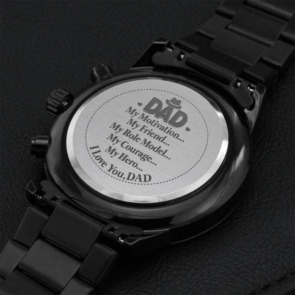 My Hero Dad Watch Engraving Chronograph Watch
