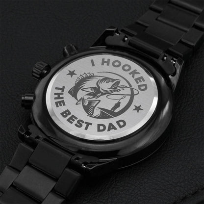 I Hooked The Best Dad Watch Engraving Chronograph Watch
