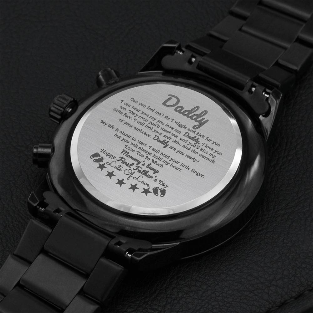 Daddy Happy First Father's Day New Dad Engraving Chronograph Watch