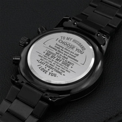 Gift For Husband - Be By My Side - Watch Engraving Chronograph Watch