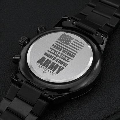 Proud Veteran Watch Engraving Chronograph Watch