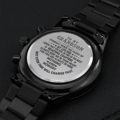 To My Grandson - Engraved Chronograph Watch Engraving Chronograph Watch