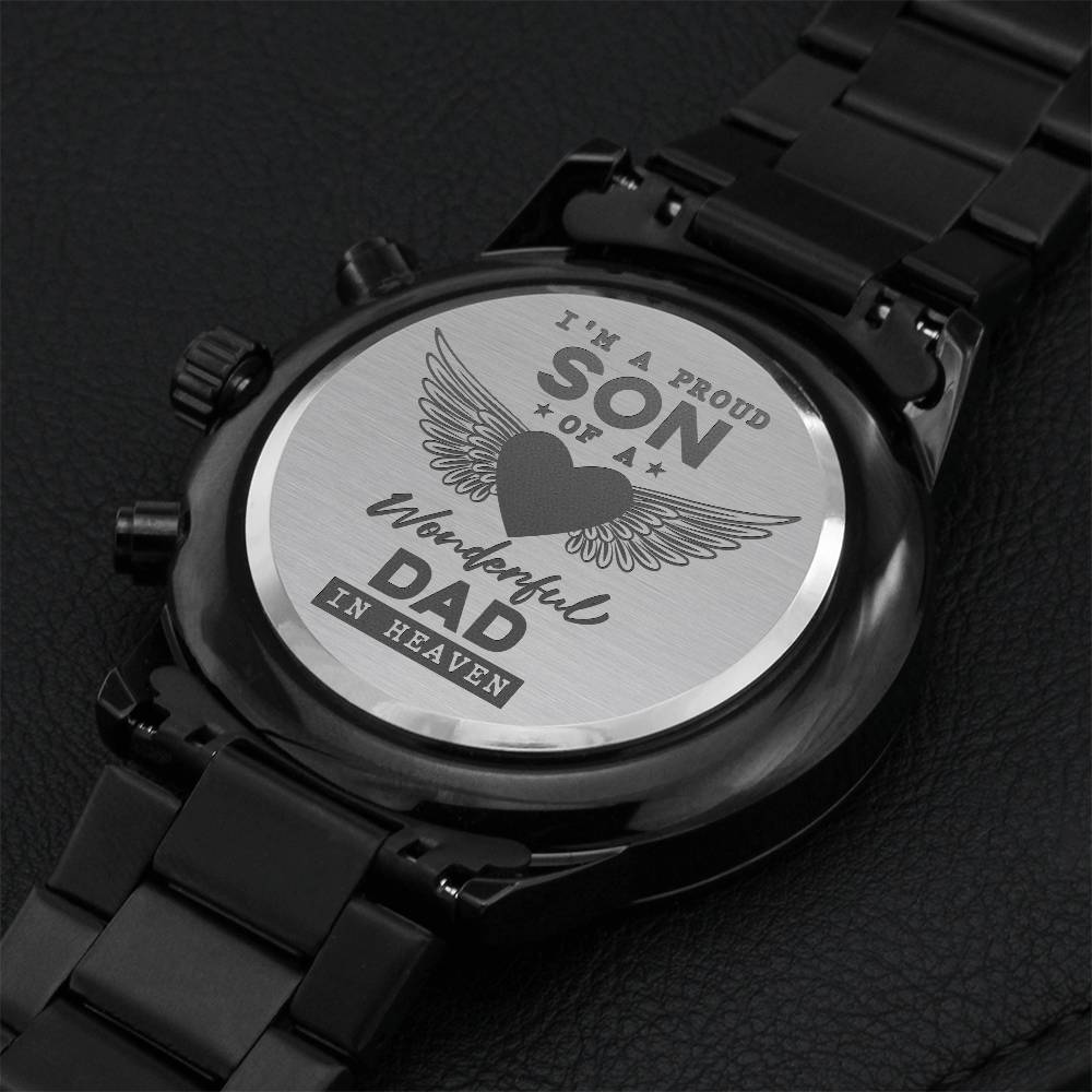 Wonderful Dad In Heaven Engraving Chronograph Watch