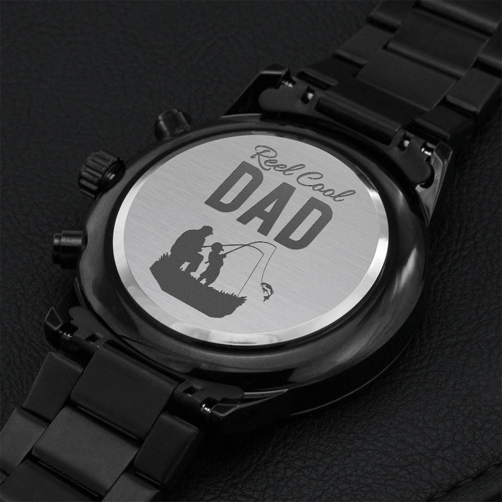 Fishing Gifts For Men Father's Day Watch Reel Cool Dad Engraving Chronograph Watch