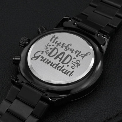 Husband - Dad - Granddad Engraving Chronograph Watch