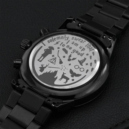 To Harry Potter Lover Or Potterheads I Solemnly Swear That I'm Upto No Good. Engraving Chronograph Watch