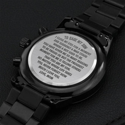 Sage My Son Engraving Chronograph Watch