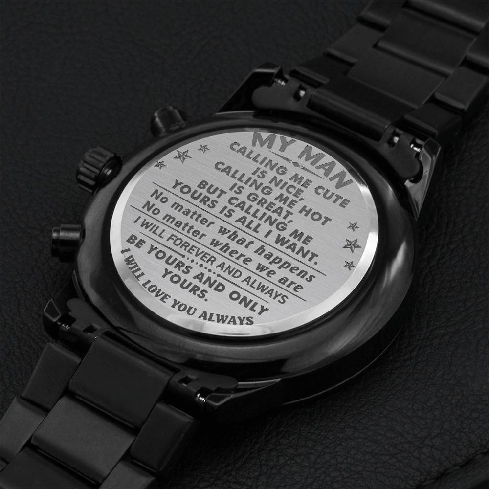 Gift For Your Man - Calling Me - Watch Engraving Chronograph Watch