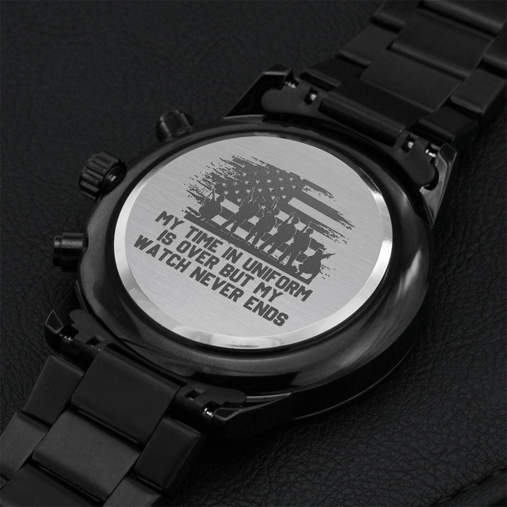 Us Veteran Patriotic Gift Military Watch Watch For Men Engraving Chronograph Watch