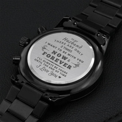 Husband Engraved Watch Now & Forever - Limited Edition - Grabs Yours Now Engraving Chronograph Watch